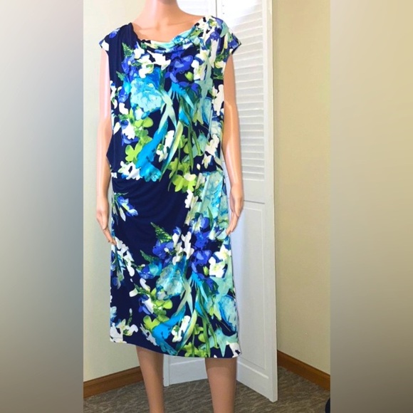 Vince Camuto Dress plus size 18W Floral Ruched Sheath Dress Womens NWT - Picture 1 of 8